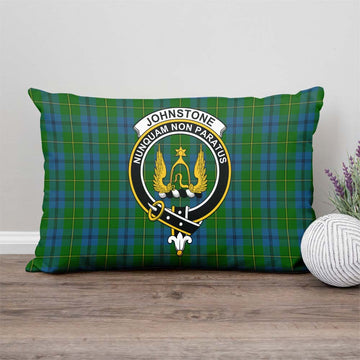 Johnstone (Johnston) Tartan Pillow Cover with Family Crest