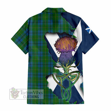 Johnstone (Johnston) Tartan Family Crest Hawaiian Shirt Scottish Thistle Celtic Inspired - Tartan Vibes Clothing