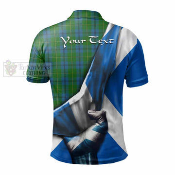 Johnstone (Johnston) Tartan Polo Shirt with Family Crest Scotland Patriotic Style