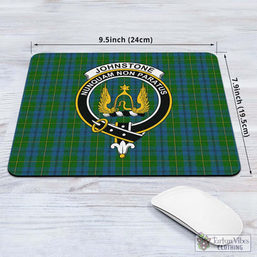 Johnstone (Johnston) Tartan Mouse Pad with Family Crest