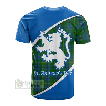 Johnstone (Johnston) Family Crest Tartan Cotton T-shirt Celebrate Saint Andrew's Day in Style