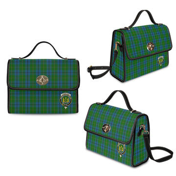 Johnstone (Johnston) Tartan Waterproof Canvas Bag with Family Crest