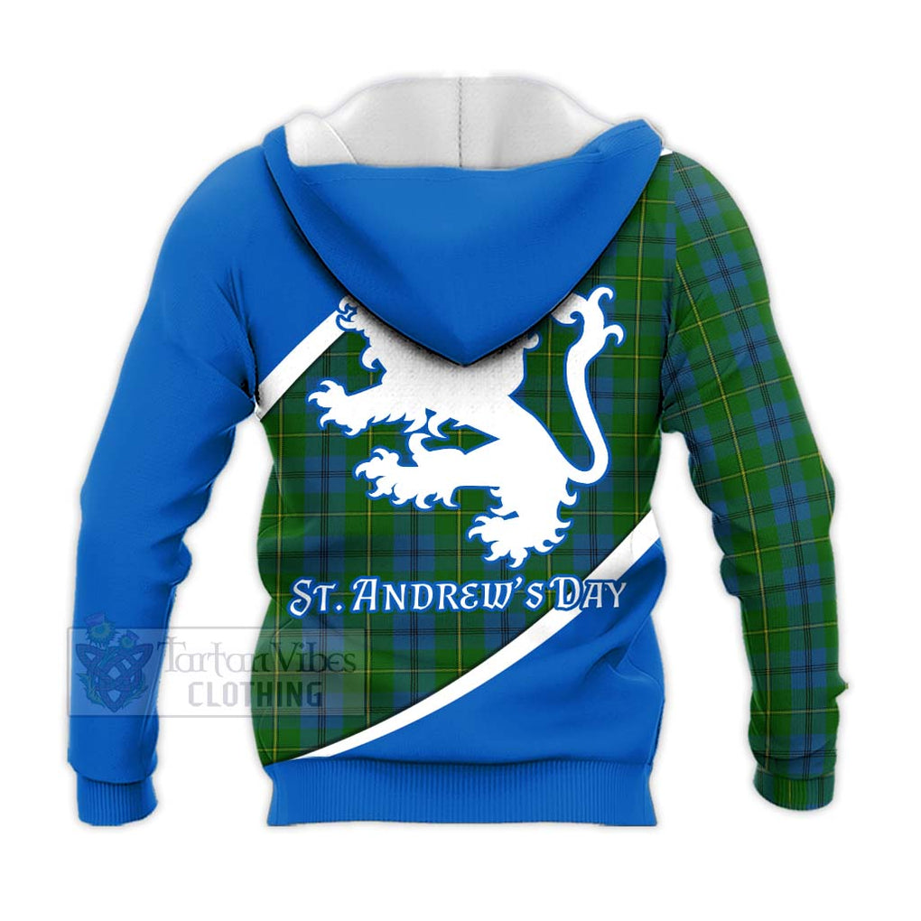 Tartan Vibes Clothing Johnstone (Johnston) Family Crest Tartan Knitted Hoodie Celebrate Saint Andrew's Day in Style