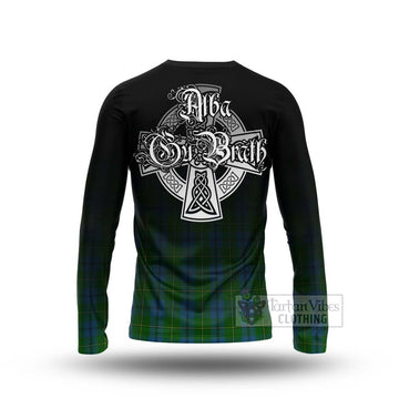 Johnstone (Johnston) Tartan Long Sleeve T-Shirt Featuring Alba Gu Brath Family Crest Celtic Inspired