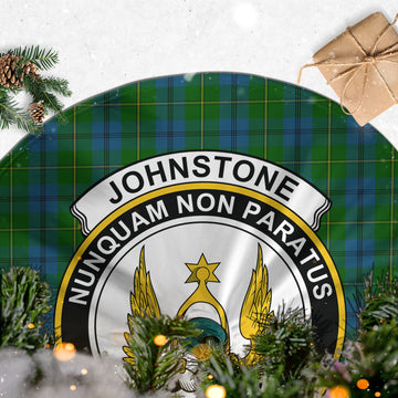 Johnstone (Johnston) Tartan Christmas Tree Skirt with Family Crest