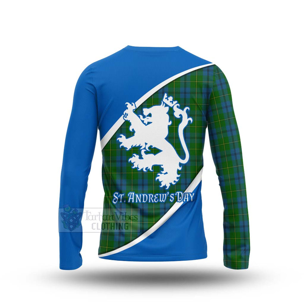 Tartan Vibes Clothing Johnstone (Johnston) Family Crest Tartan Long Sleeve T-Shirt Celebrate Saint Andrew's Day in Style