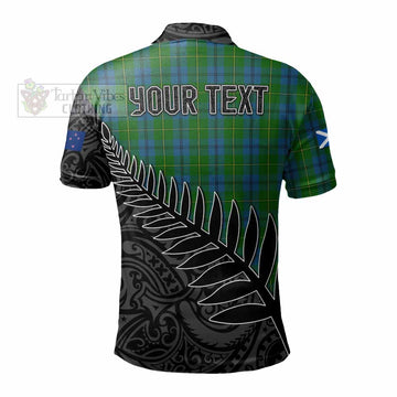 Johnstone (Johnston) Crest Tartan Polo Shirt with New Zealand Silver Fern Half Style