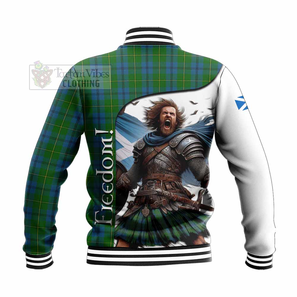 Tartan Vibes Clothing Johnstone (Johnston) Crest Tartan Baseball Jacket Inspired by the Freedom of Scottish Warrior