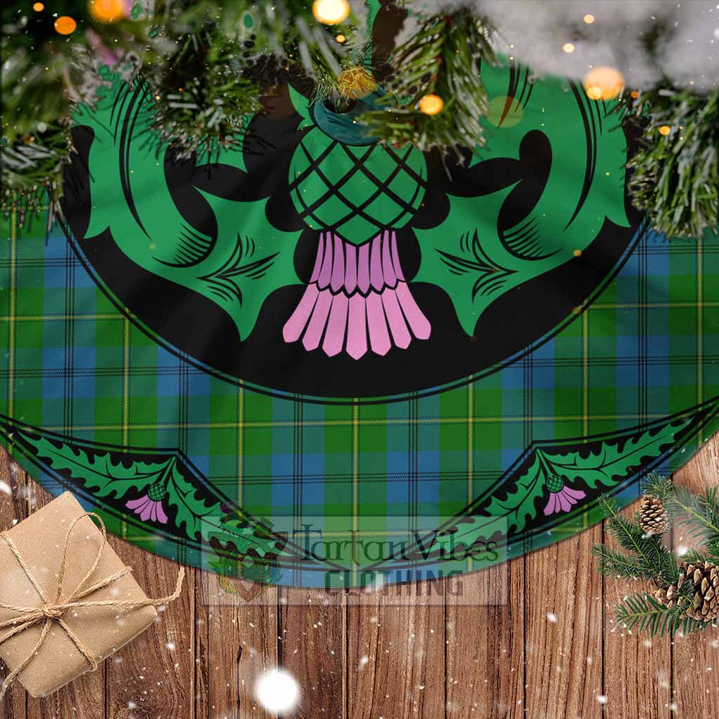 Tartan Vibes Clothing Johnstone (Johnston) Tartan Christmas Tree Skirt Scottish Thistle Style