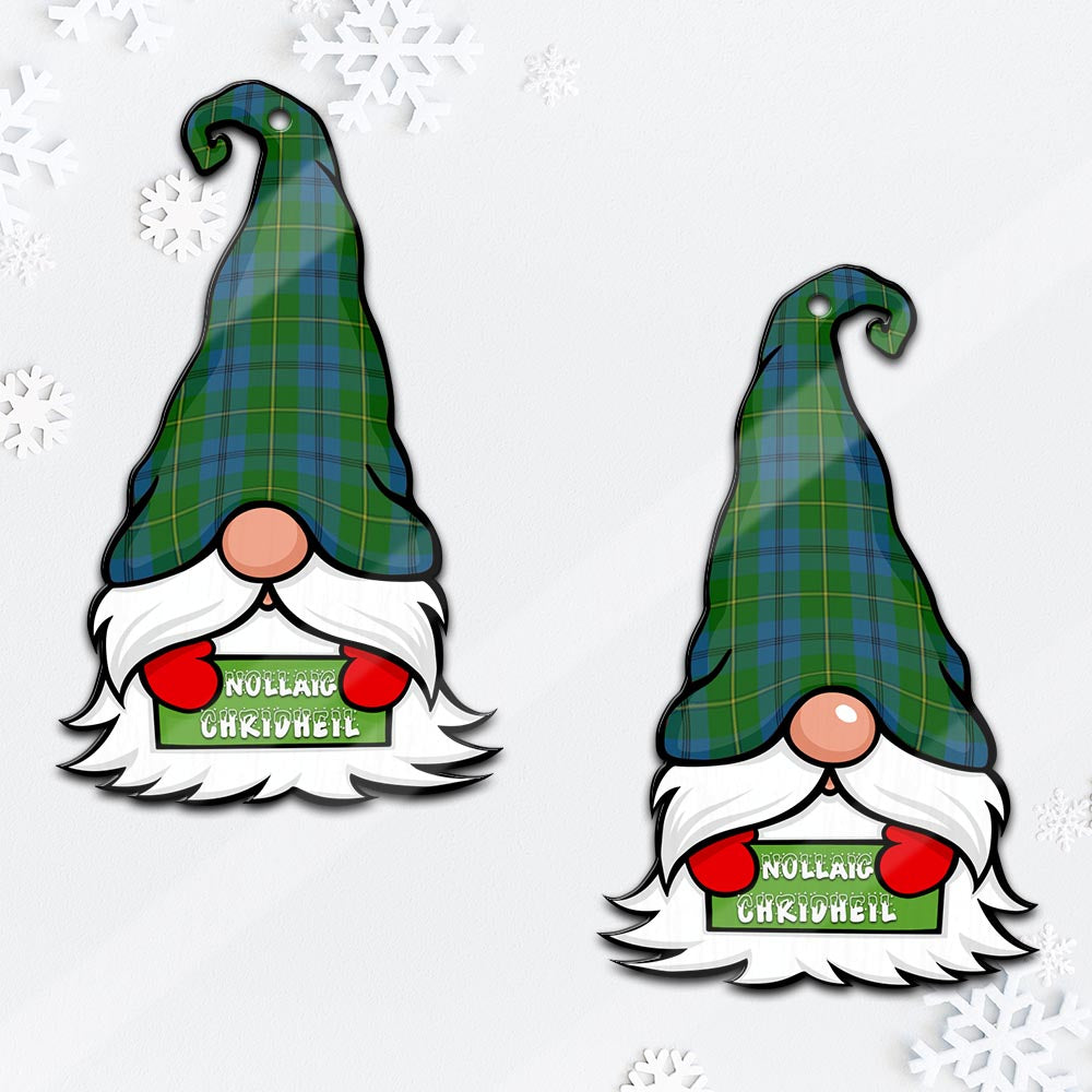 Johnstone (Johnston) Gnome Christmas Ornament with His Tartan Christmas Hat - Tartan Vibes Clothing