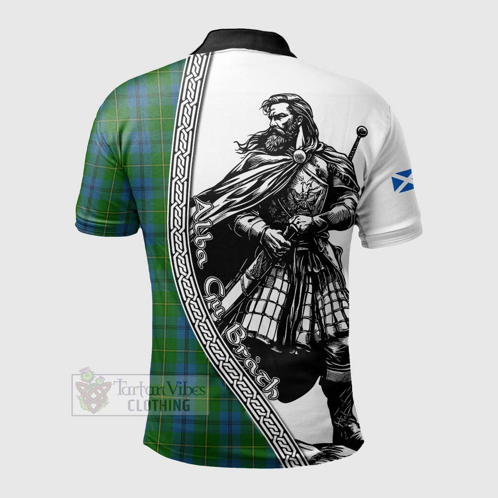 Tartan Vibes Clothing Johnstone (Johnston) Tartan Clan Crest Polo Shirt with Highlander Warrior Celtic Style