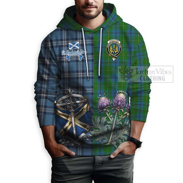 Johnstone (Johnston) Tartan Hoodie Happy St. Andrew's Day Half Tartan Style