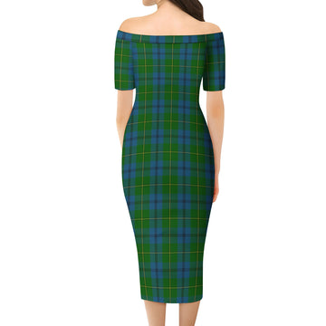 Johnstone (Johnston) Tartan Off Shoulder Lady Dress