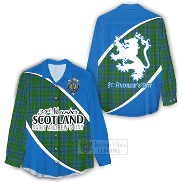 Johnstone (Johnston) Family Crest Tartan Women's Casual Shirt Celebrate Saint Andrew's Day in Style