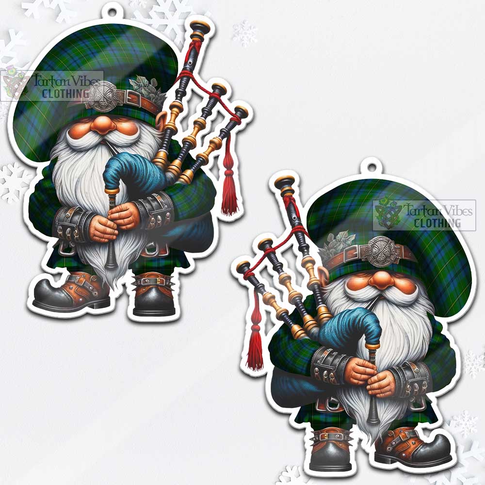 Tartan Vibes Clothing Johnstone (Johnston) Tartan Badpiper Gnome Christmas Ornament