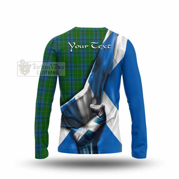 Johnstone (Johnston) Tartan Long Sleeve T-Shirt with Family Crest Scotland Patriotic Style