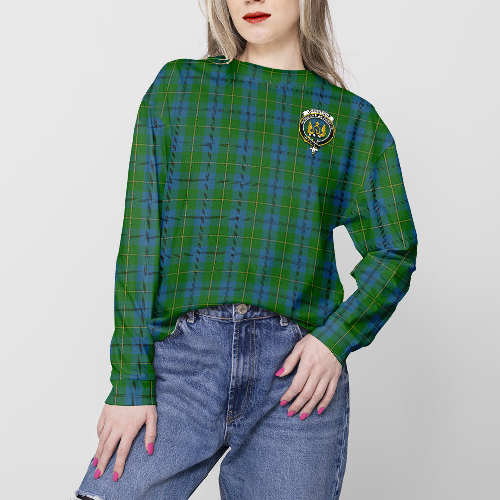 Johnstone (Johnston) Tartan Sweatshirt with Family Crest - Tartan Vibes Clothing