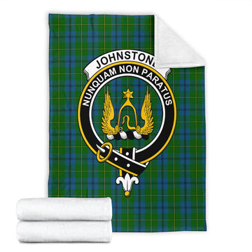 Johnstone (Johnston) Tartan Blanket with Family Crest