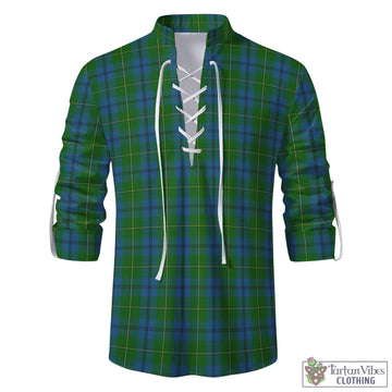 Johnstone (Johnston) Tartan Men's Scottish Traditional Jacobite Ghillie Kilt Shirt