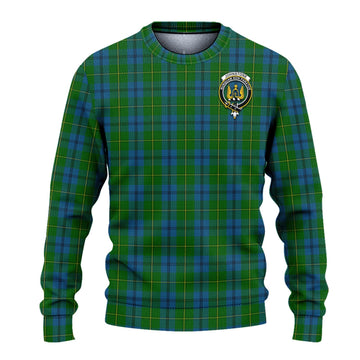 Johnstone (Johnston) Tartan Ugly Sweater with Family Crest