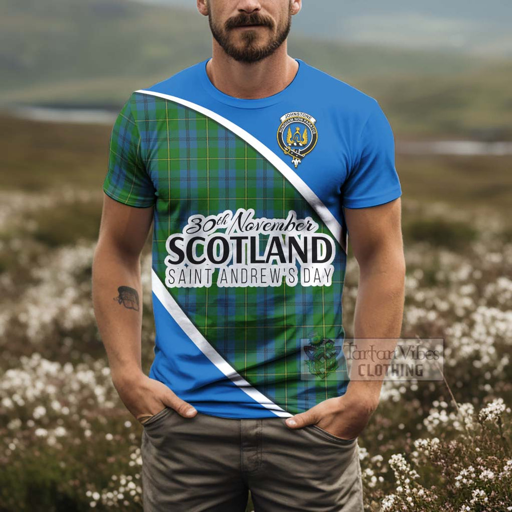 Tartan Vibes Clothing Johnstone (Johnston) Family Crest Tartan T-Shirt Celebrate Saint Andrew's Day in Style