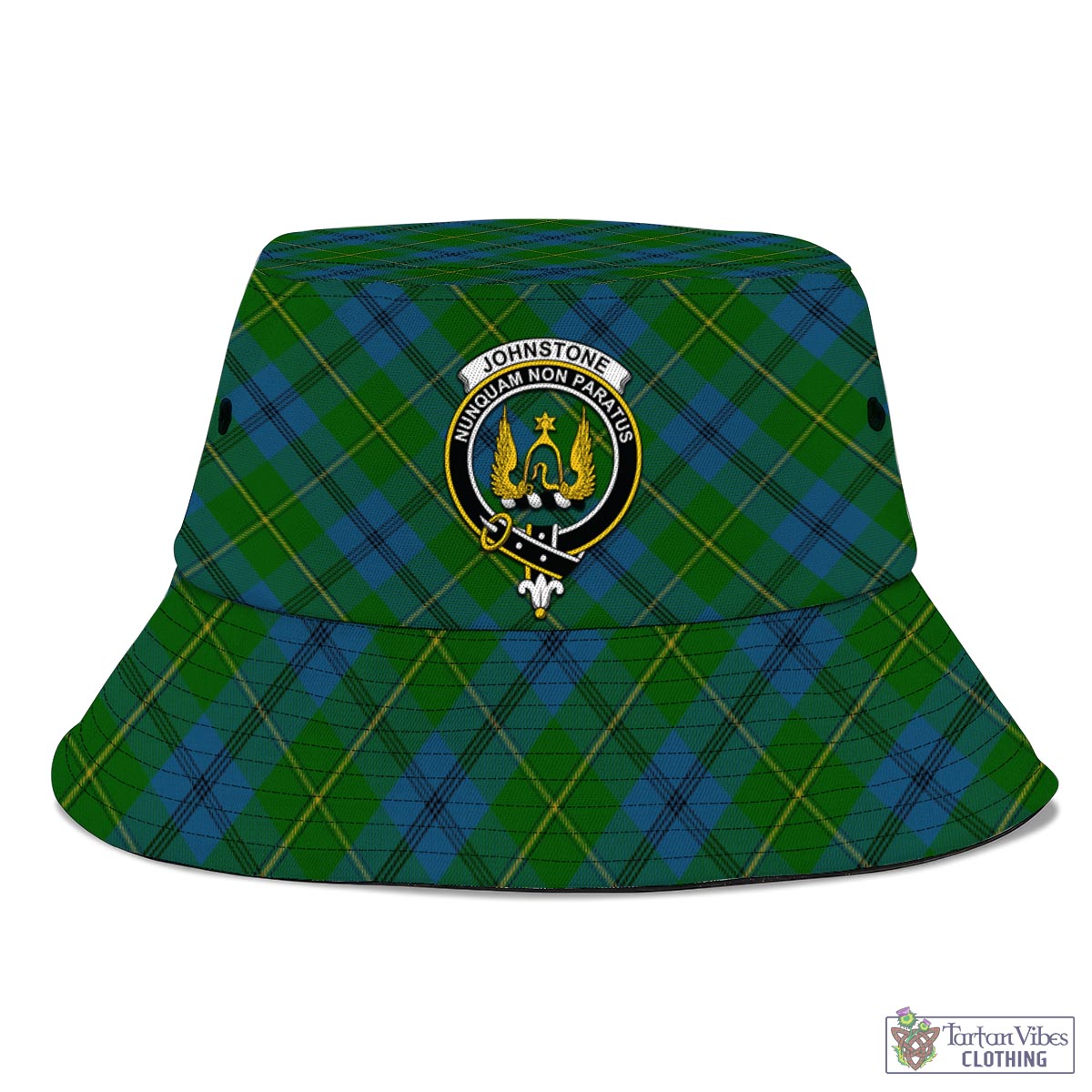 Tartan Vibes Clothing Johnstone-Johnston Tartan Bucket Hat with Family Crest