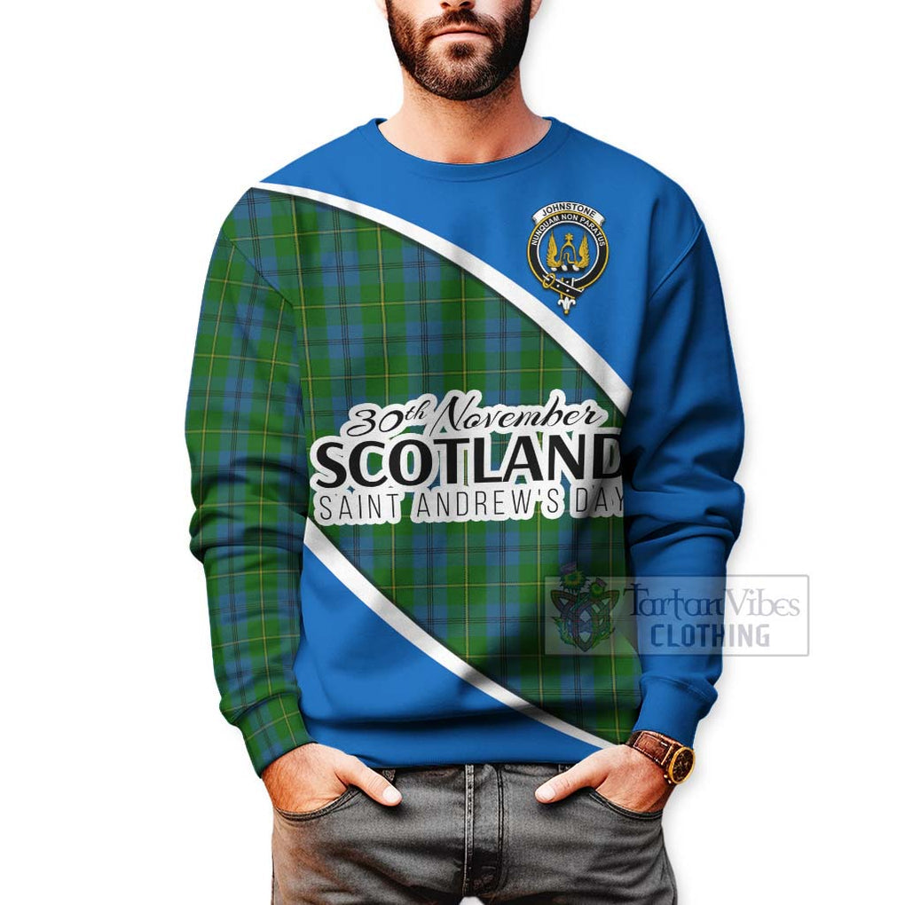 Tartan Vibes Clothing Johnstone (Johnston) Family Crest Tartan Sweatshirt Celebrate Saint Andrew's Day in Style