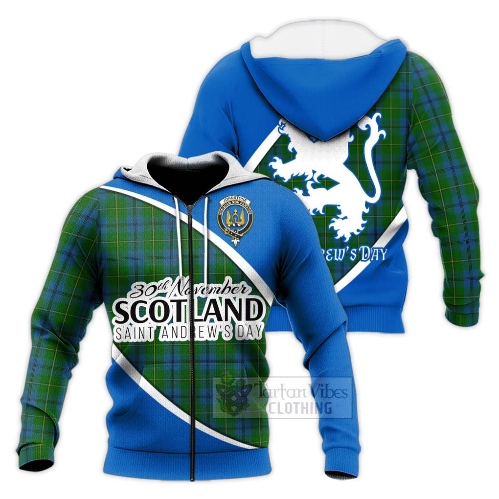 Tartan Vibes Clothing Johnstone (Johnston) Family Crest Tartan Knitted Hoodie Celebrate Saint Andrew's Day in Style