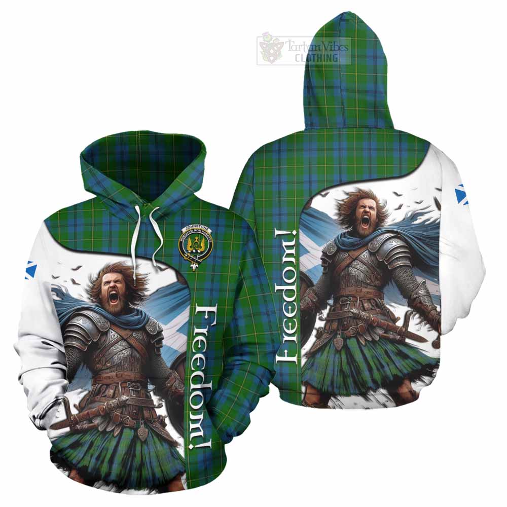 Tartan Vibes Clothing Johnstone (Johnston) Crest Tartan Hoodie Inspired by the Freedom of Scottish Warrior