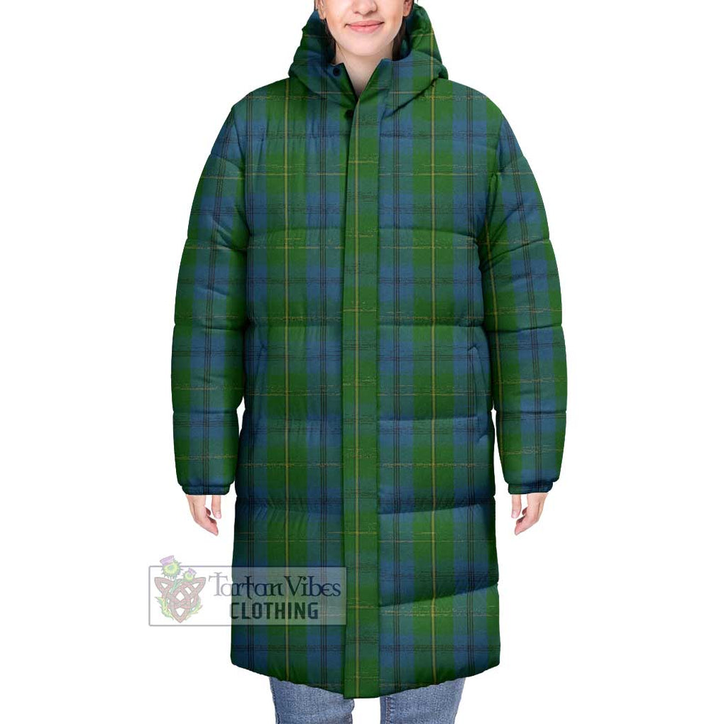 Tartan Vibes Clothing Johnstone (Johnston) Tartan Long Down Jacket