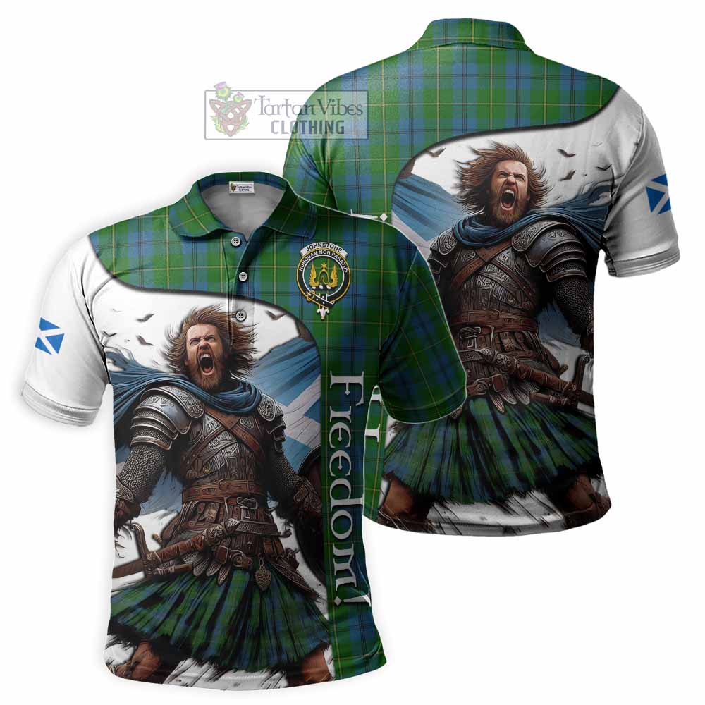 Tartan Vibes Clothing Johnstone (Johnston) Crest Tartan Polo Shirt Inspired by the Freedom of Scottish Warrior