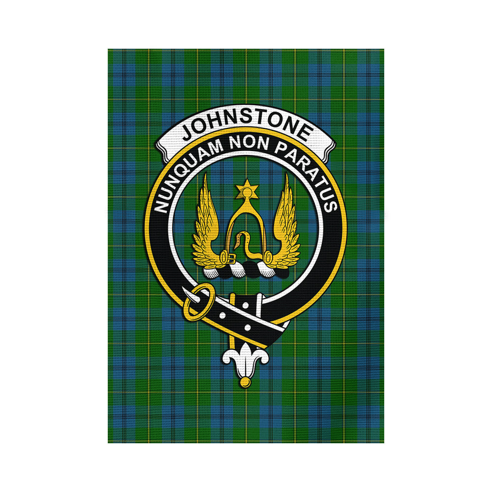 johnstone-johnston-tartan-flag-with-family-crest