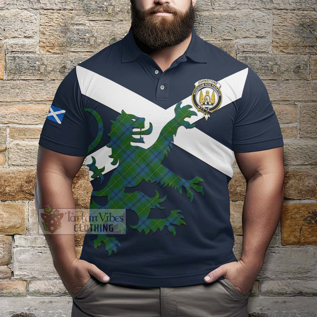 Tartan Vibes Clothing Johnstone (Johnston) Tartan Lion Rampant Polo Shirt – Proudly Display Your Heritage with Alba Gu Brath and Clan Name