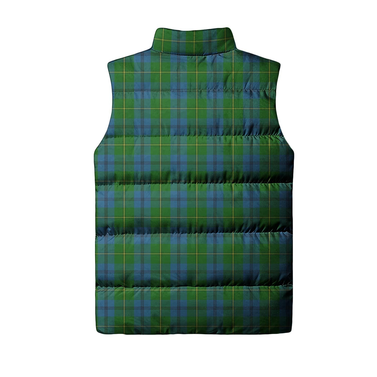 Johnstone-Johnston Tartan Sleeveless Puffer Jacket with Family Crest - Tartanvibesclothing