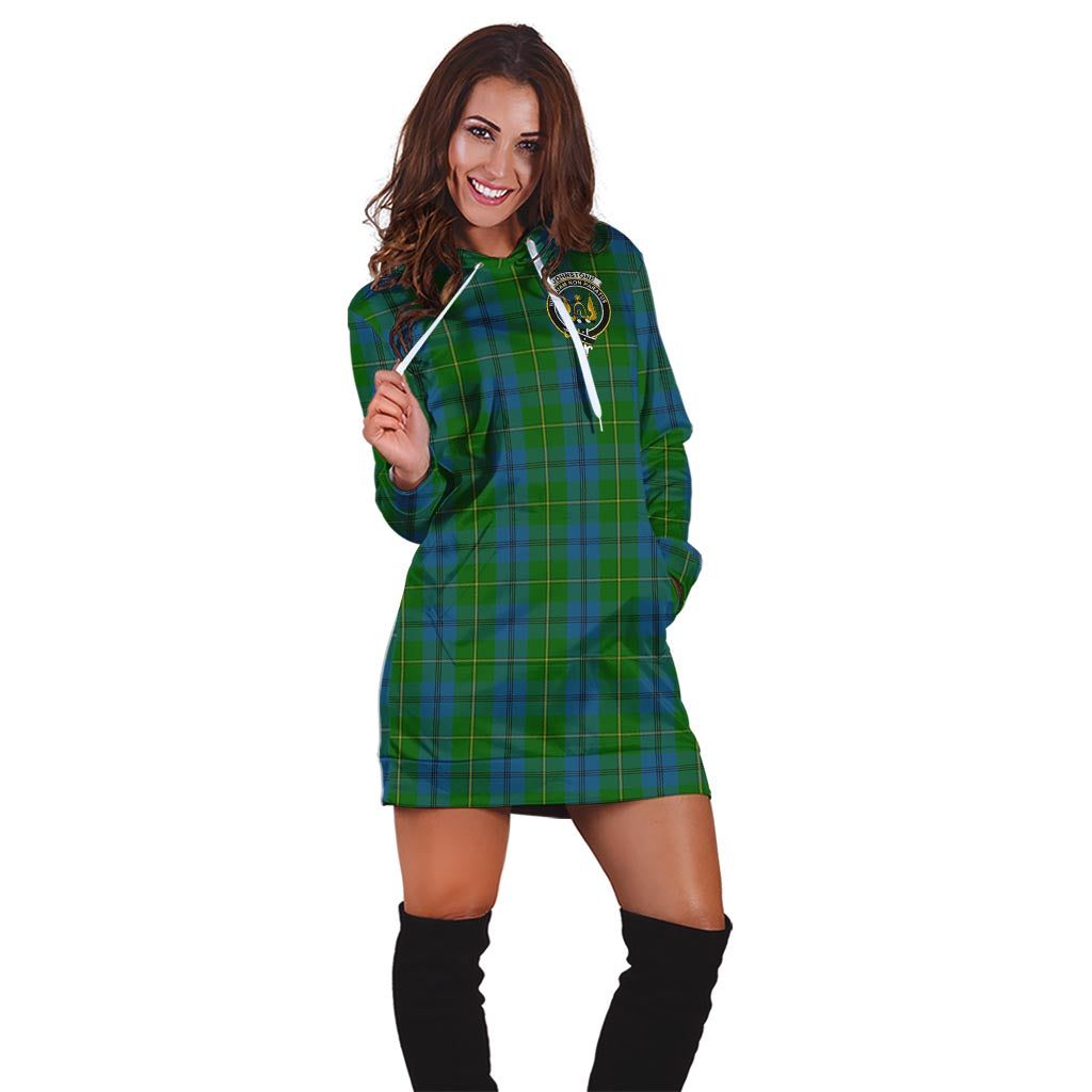 Johnstone (Johnston) Tartan Hoodie Dress with Family Crest - Tartan Vibes Clothing