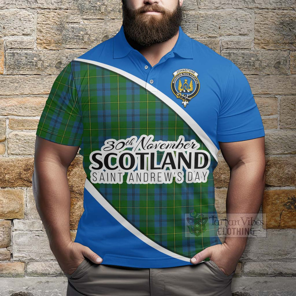 Tartan Vibes Clothing Johnstone (Johnston) Family Crest Tartan Polo Shirt Celebrate Saint Andrew's Day in Style