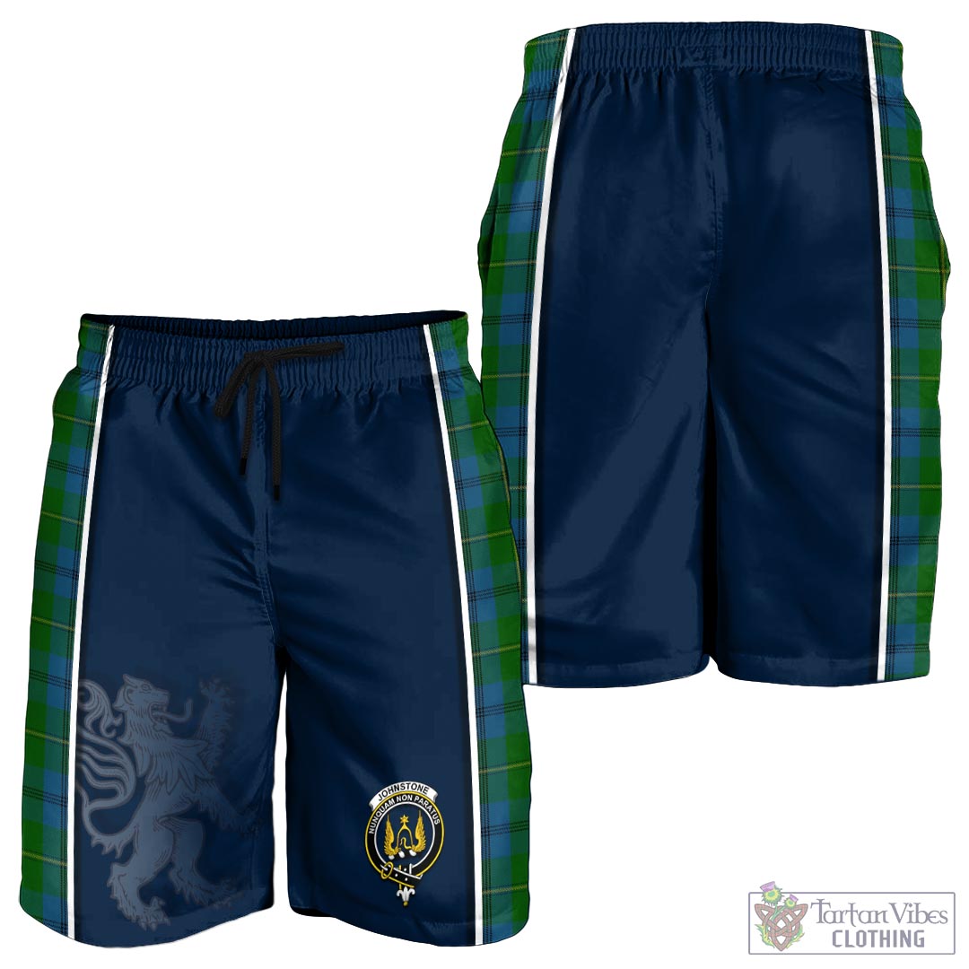 Tartan Vibes Clothing Johnstone-Johnston Tartan Men's Shorts with Family Crest and Lion Rampant Vibes Sport Style