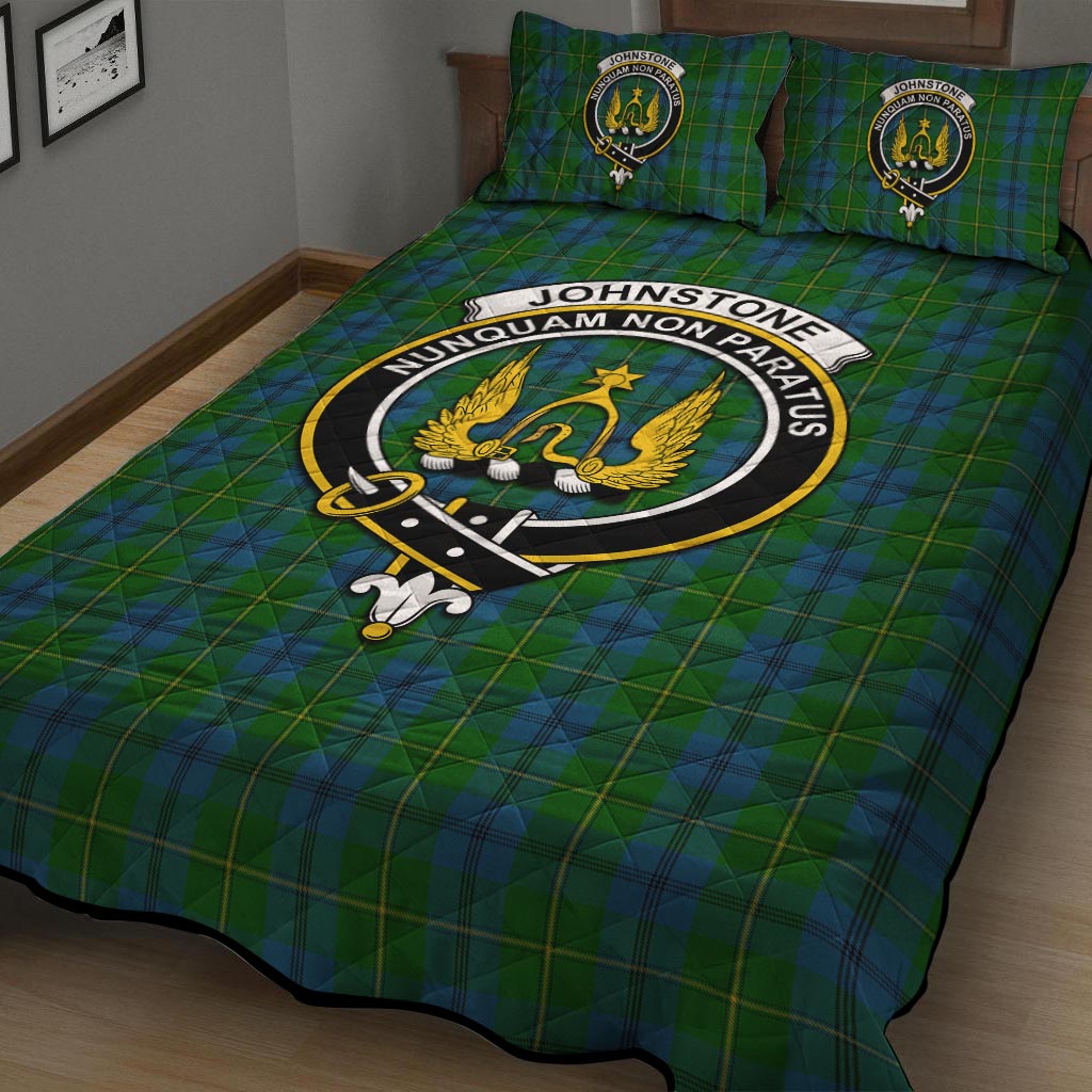 Johnstone (Johnston) Tartan Quilt Bed Set with Family Crest - Tartan Vibes Clothing