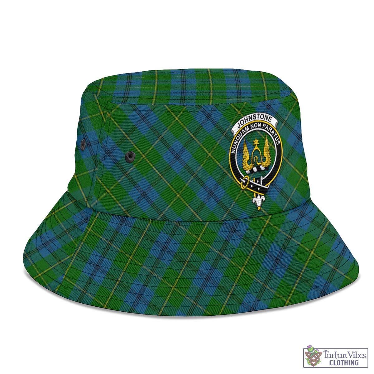 Tartan Vibes Clothing Johnstone-Johnston Tartan Bucket Hat with Family Crest