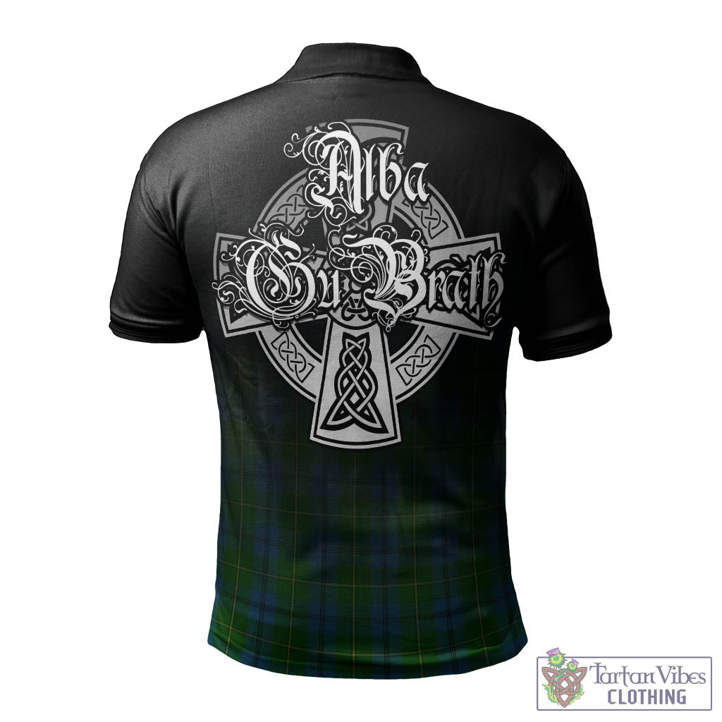 Tartan Vibes Clothing Johnstone-Johnston Tartan Polo Shirt Featuring Alba Gu Brath Family Crest Celtic Inspired