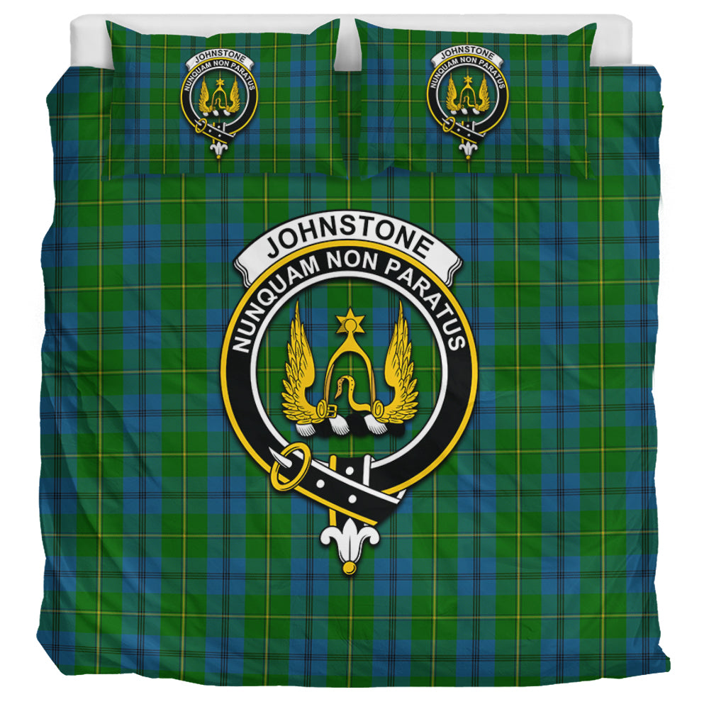 Johnstone (Johnston) Tartan Bedding Set with Family Crest UK Bedding Set UK Super King 104*94 inch - Tartan Vibes Clothing