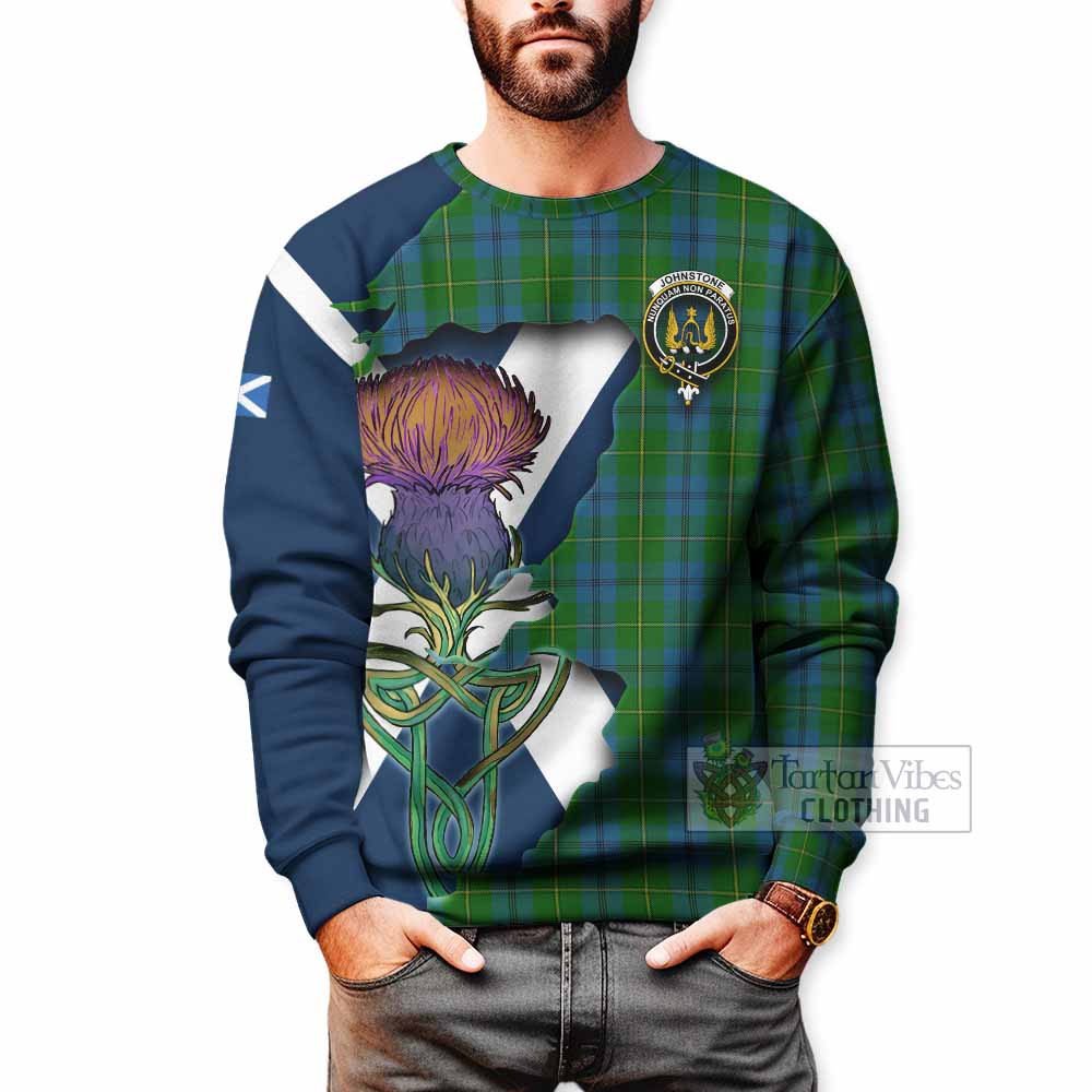 Johnstone (Johnston) Tartan Family Crest Sweatshirt Scottish Thistle Celtic Inspired - Tartan Vibes Clothing