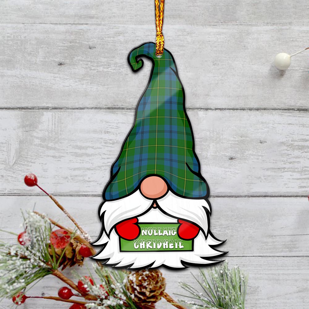 Johnstone (Johnston) Gnome Christmas Ornament with His Tartan Christmas Hat - Tartan Vibes Clothing