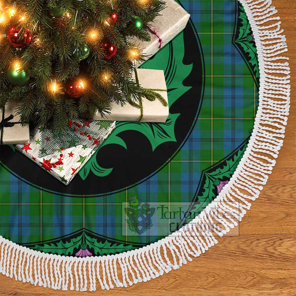 Tartan Vibes Clothing Johnstone (Johnston) Tartan Christmas Tree Skirt Scottish Thistle Style