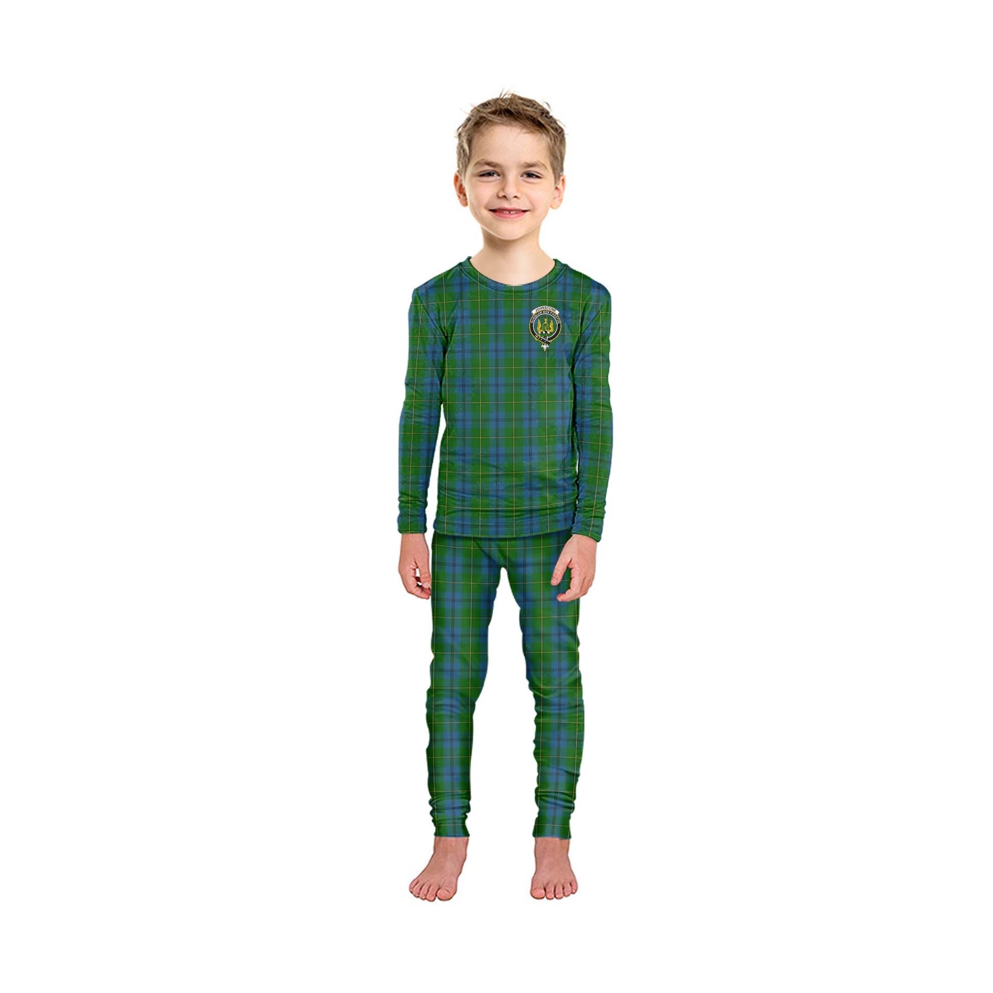 Johnstone-Johnston Tartan Pajamas Family Set with Family Crest - Tartanvibesclothing