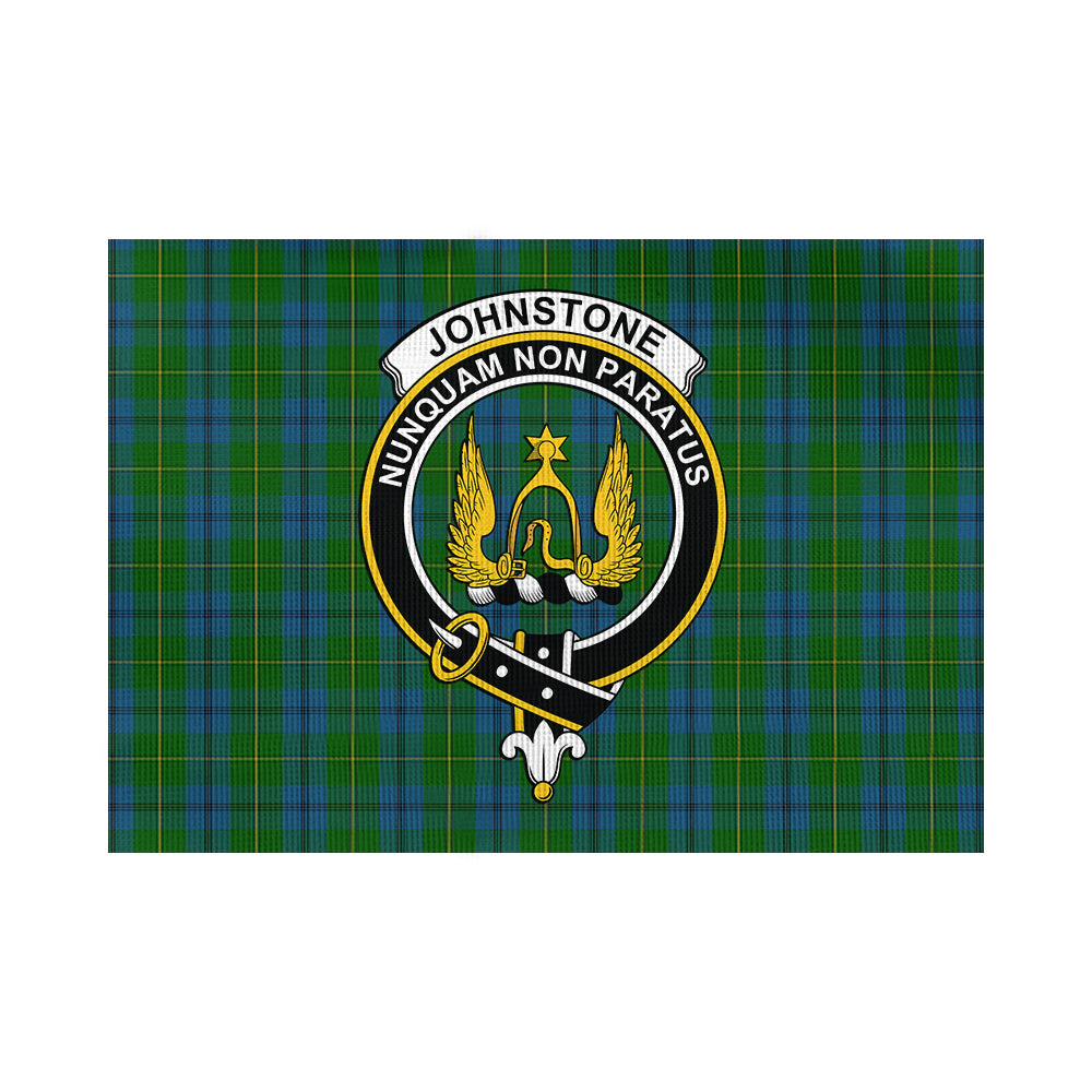 johnstone-johnston-tartan-flag-with-family-crest