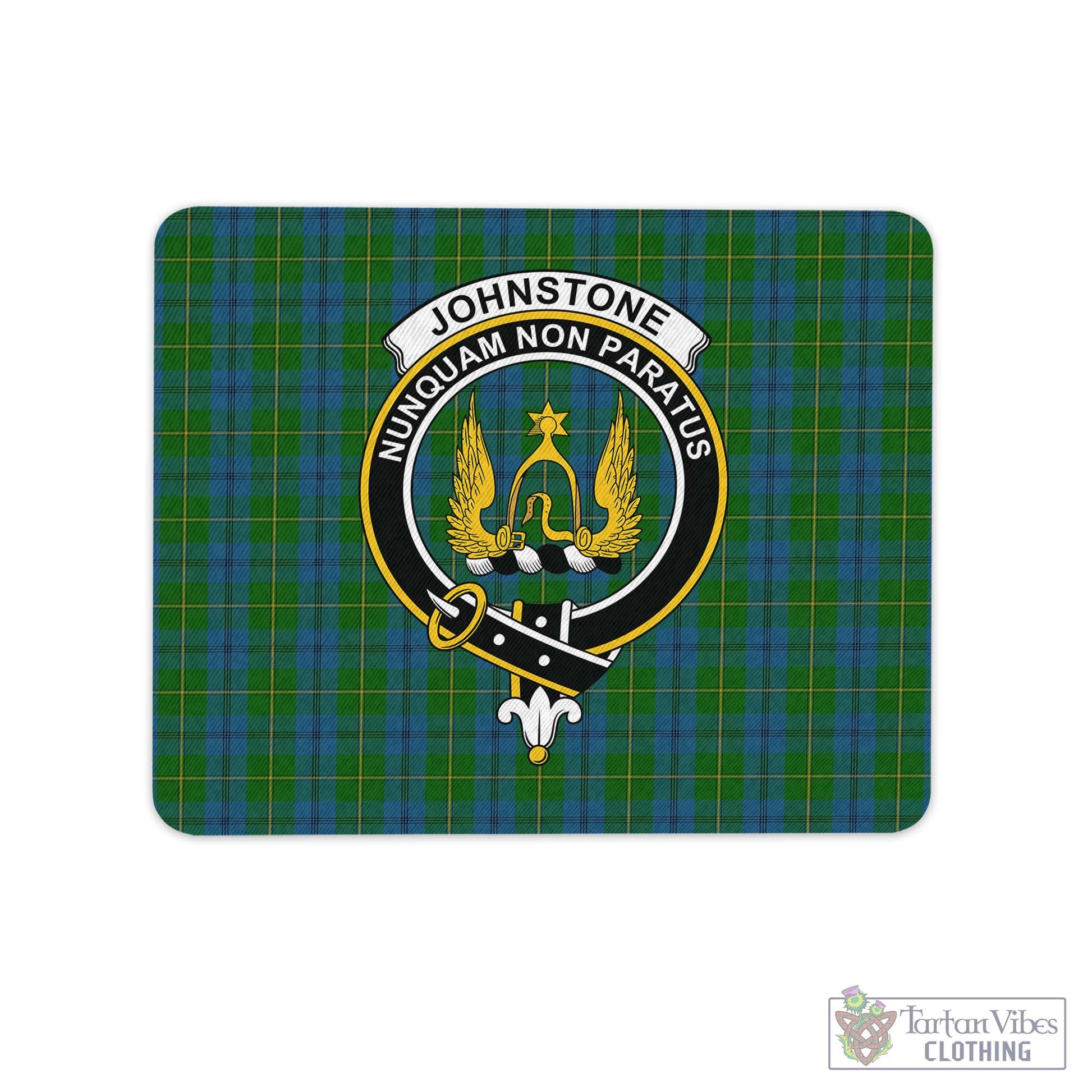 Tartan Vibes Clothing Johnstone-Johnston Tartan Mouse Pad with Family Crest