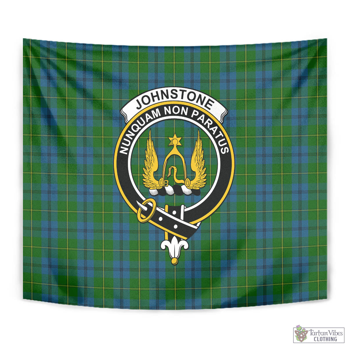 Tartan Vibes Clothing Johnstone-Johnston Tartan Tapestry Wall Hanging and Home Decor for Room with Family Crest