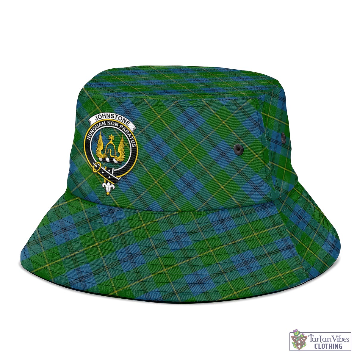 Tartan Vibes Clothing Johnstone-Johnston Tartan Bucket Hat with Family Crest