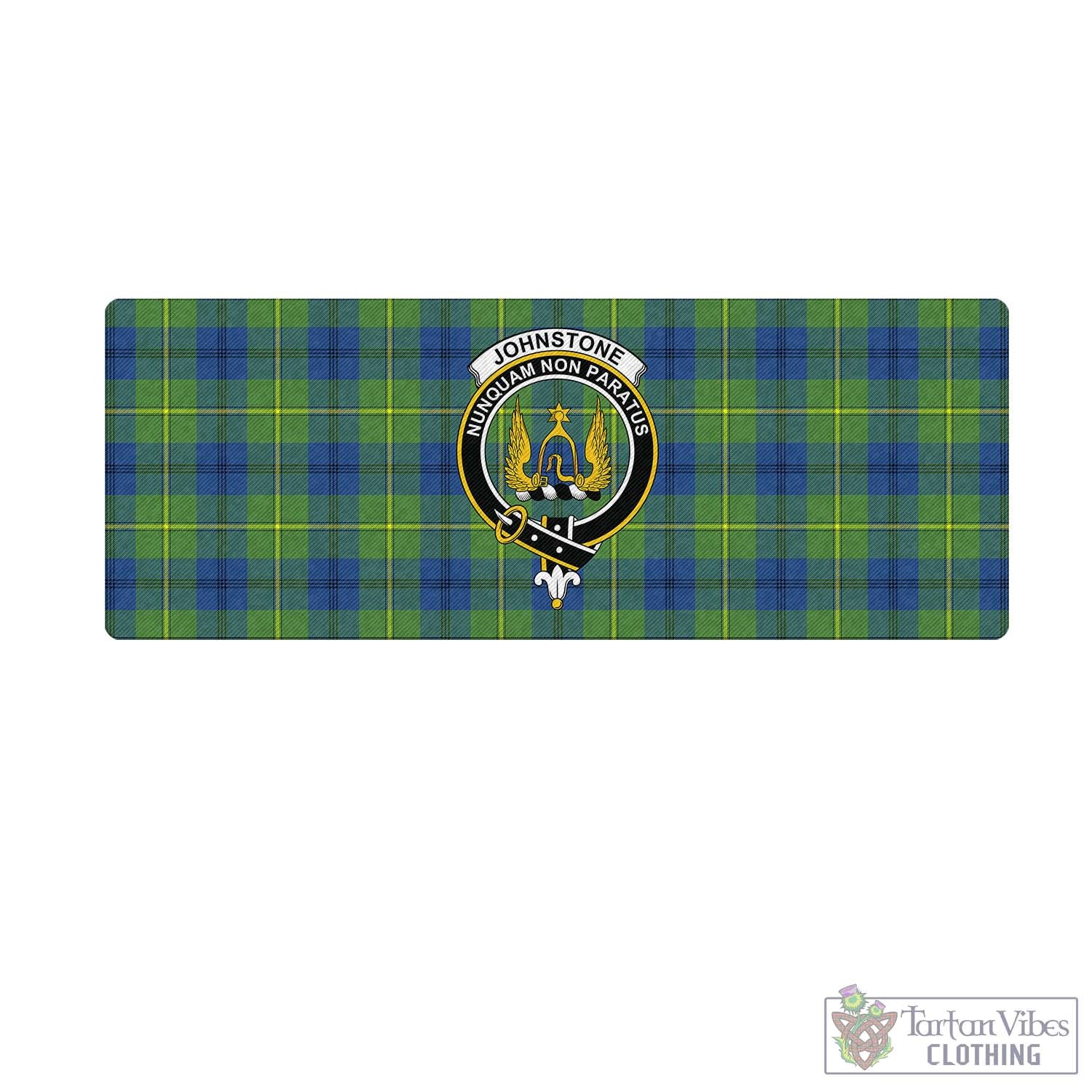 Tartan Vibes Clothing Johnstone-Johnston Ancient Tartan Mouse Pad with Family Crest